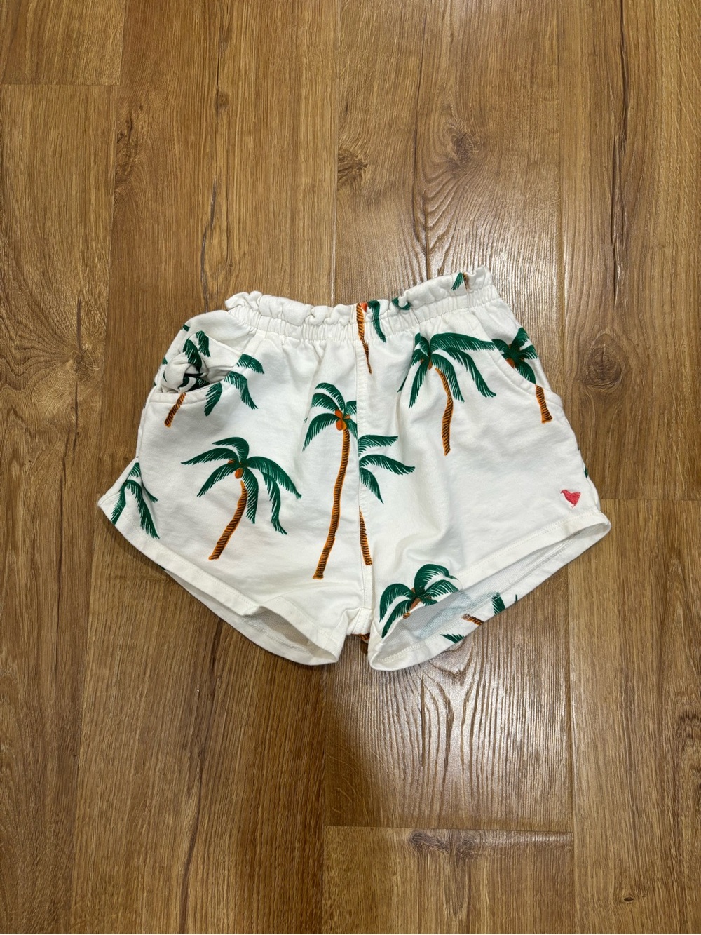 Pink Chicken Organic Theodore Short - Cream Palm Trees
